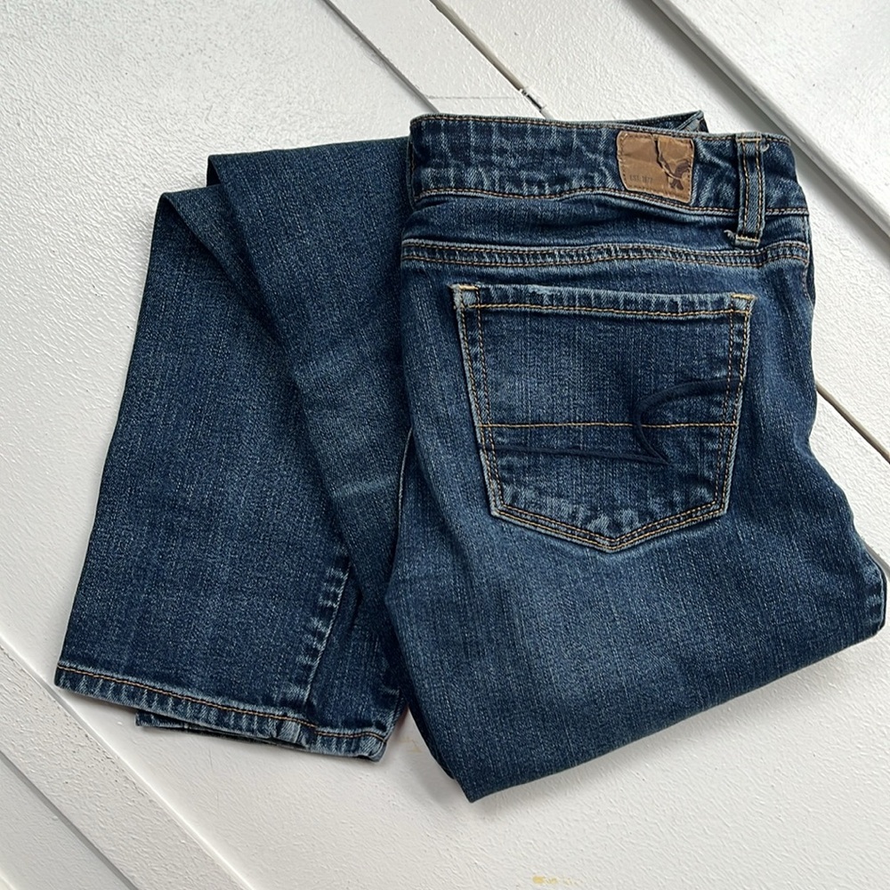 ๐๏ธ๐น American Eagle Outfitters โข Skinny Stretch Dark Wash Jeans โข Size 4 Regular - Picture 12 of 12